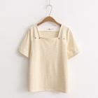 Short-sleeve Square Neck T-shirt