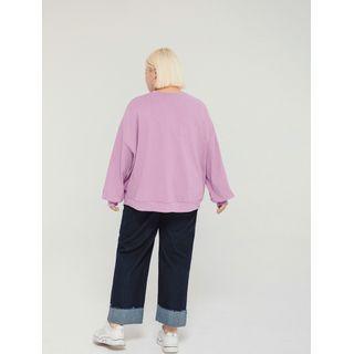 Roll-up Stitched Wide-leg Jeans