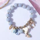 Heart Charm Bead Bracelet White Heart & Bead - Light Blue - One Size