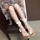 Toe-ring Lace Up Sandals