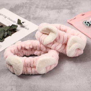 Animal Ear Face Wash Headband Pink - One Size