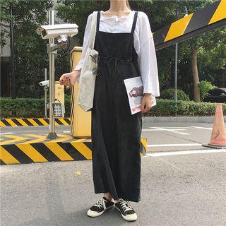 Plain Pinafore Wide Leg Pants