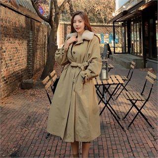 Faux-fur Collar Long Parka