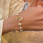 Faux Pearl Rhinestone Bracelet Pearl Bracelet - White - One Size