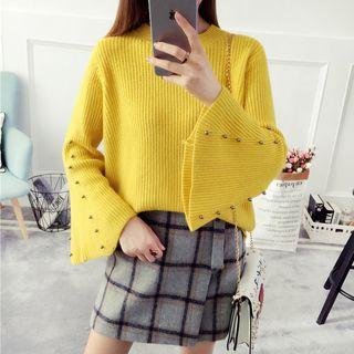 Studded Bell-sleeve Sweater