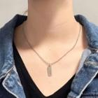 Stainless Steel Lettering Tag Pendant Necklace Necklace - As Shown In Figure - One Size