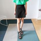 Band-waist Linen-blend Skirt