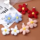 Faux Pearl Yarn Flower Dangle Earring 1 Pair - E21371 - Red - One Size