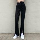 Slitted Boot-cut Pants / Long-sleeve Top