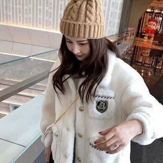 Logo Single-breasted Fleece Jacket