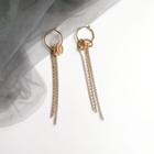 Rhinestone & Metal Fringe Dangle Earring Stud Earrings - 1 Pair - As Shown In Figure - One Size