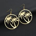 Tree Round Drop Earring Gold - One Size