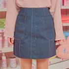 Dual-pocket Stitch-trim Skirt