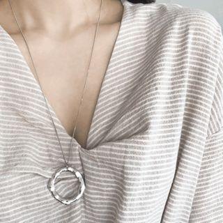 Round Long Necklace Silver - One Size