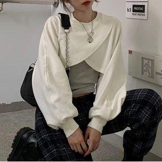 Paneled Sweatshirt / Tank Top