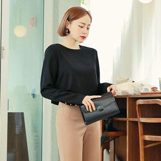 Button-detail Dip-back Top
