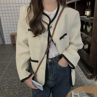 Long-sleeve Oversize Plain Cardigan Cardigan - One Size