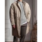 Stand-collar Long Padded Safari Jacket