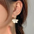 Petal Faux Crystal Alloy Dangle Earring 1 Pair - White - One Size
