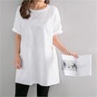 Short-sleeve Embossed T-shirt Dress