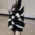 Striped Sweater Stripes - Mocha & Black & White - One Size