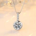 S925 Sterling Silver Rhinestone Pendant Pendant (without Chain) - One Size