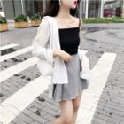 Knit Camisole / Pleated Skirt / Plain Shirt