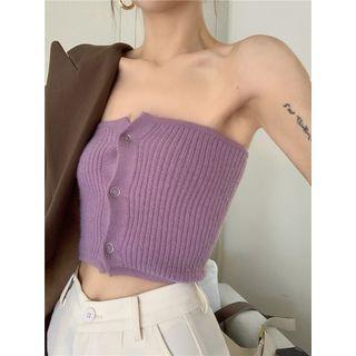 Ribbed Knit Strapless Top