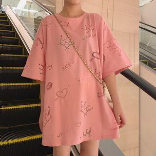 Oversized Short-sleeve Printed T-shirt