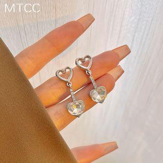Heart Resin Alloy Dangle Earring 1 Pair - Silver - One Size