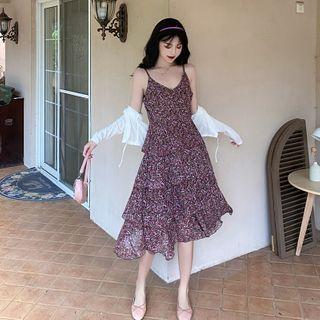 Chiffon Floral Vest Dress