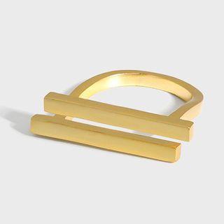 Layered Bar Sterling Silver Open Ring
