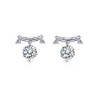 925 Sterling Silver Twelve Horoscope Libra Stud Earrings With White Cubic Zircon