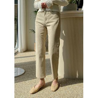 Flat-front Straight Pants
