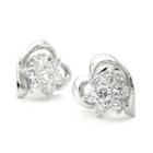 18k White Gold Heart Shape Earrings With Diamonds