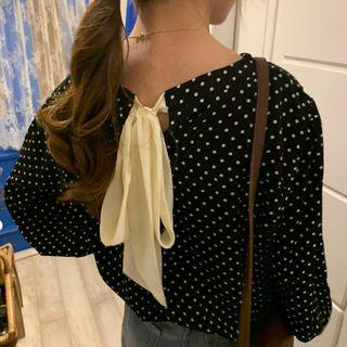 Bow-back Dotted Blouse
