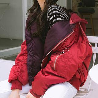 Padded Bomber Jacket With Hood