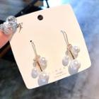Faux Pearl Dangle Earring A369 - Rhinestone - 1 Pair - 3 Piece - Faux Pearl - One Size