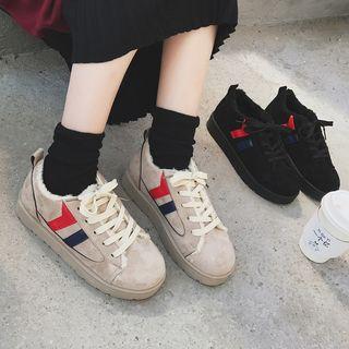 Contrast Trim Snow Lace-up Shoes