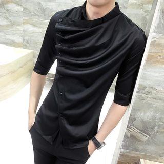 Elbow-sleeve Ruffle Shirt