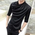 Elbow-sleeve Ruffle Shirt