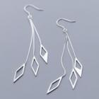 925 Sterling Silver Rhombus Fringed Earring 1 Pair - S925 Silver - As Shown In Figure - One Size
