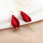 Petal Alloy Fringed Earring E1679-1 - 1 Pair - Gold - One Size