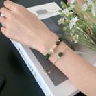Irregular Gemstone Bracelet Green - One Size