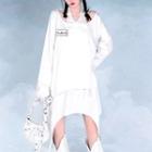Long-sleeve Halter Mock Two-piece T-shirt
