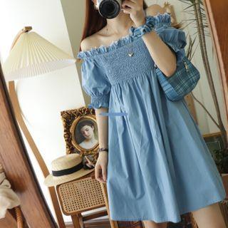 Off-shoulder Mini Shift Dress