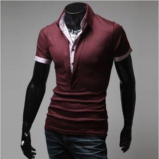 Short-sleeve Layered Polo Shirt