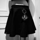 Ring Accent Mini A-line Skirt Black - One Size