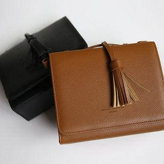 Tasseled Flap Square Satchel