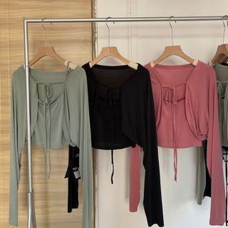Spaghetti Strap Plain Top / Jacket
